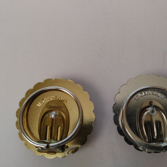 Vintage Scarf Clips (2) (Gold & Silver Tones) Stamped with W. Germany - Picture 6 of 7